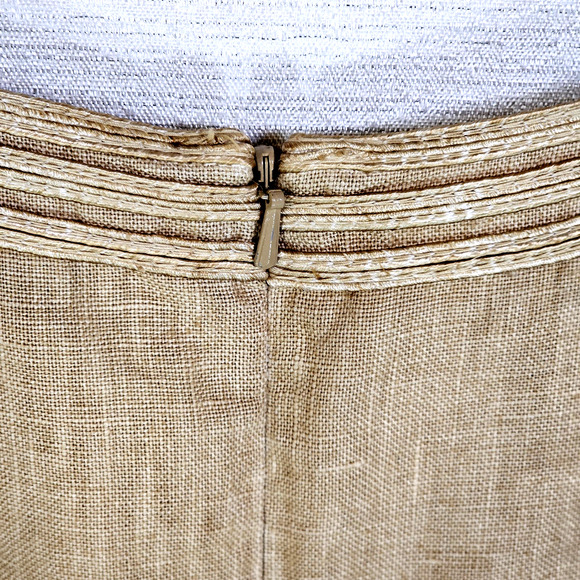 Michael Kors Women's Brown White Tan Ombre 100% Linen Sleeveless Tank Dress Sz 4 - Picture 7 of 10